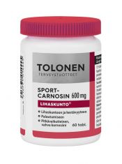 Löytö! Parasta ennen 10/25 Tolonen Sport-Carnosin 600mg 60tabl