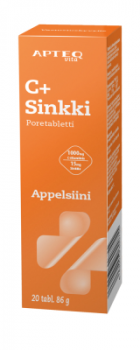 Apteq C + sinkki poretabletti 20 poretabl. appelsiini