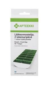 Apteekki lääkeannostelija 2 lokeroa/päivä 1 kpl