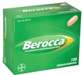 Berocca tabletti, kalvopäällysteinen 100 läpipainopakkaus