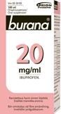 Burana 20 mg/ml oraalisuspensio 200 ml
