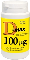 Löytö! Parasta ennen 12/2023 D-max 100 µg 90 tabl.