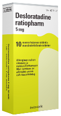 Desloratadine ratiopharm 5 mg tabletti, suussa hajoava 10 läpipainopakkaus