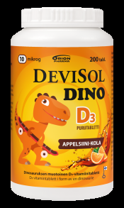 DeviSol Dino appelsiini-kola 10 mikrog 200 tabl.