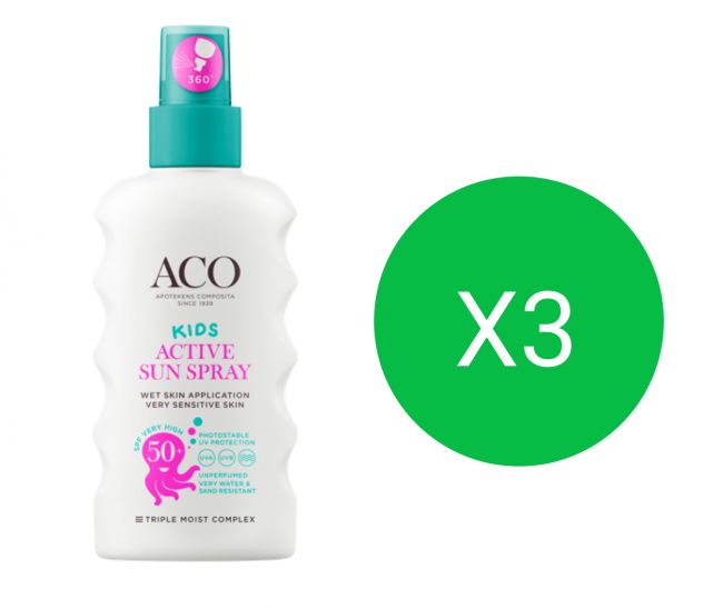 ACO Sun Kids Spray Active SPF 50+ 175 ml Triplapakkaus | 45,20 €