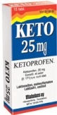 Keto 25 mg tabletti, kalvopäällysteinen 15 läpipainopakkaus