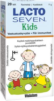 Lacto Seven Kids maitohappobakteeri 20 tabl.