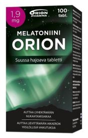 Melatoniini Orion 1,9 mg 100 tabl. suussa hajoava 