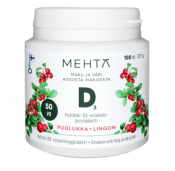  Mehtä D-vitamiini 50 mikrog Puolukka 100 tabl