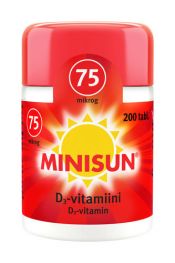 Minisun D-vitamiini 75 mikrog 200 tabl.