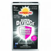 Minisun Super Defence Sinkkiasetaatti 30 tabl. Vadelma-lakritsi