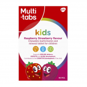 Multi-tabs Kids Vadelma-Mansikka Monivitamiini 90 purutabl.