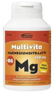 Multivita Magnesiumsitraatti +B6 greippi 90 purutabl.
