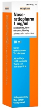 Naso-ratiopharm 1 mg/ml nenäsumute 10ml