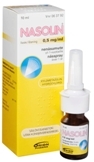 Nasolin 0.5 mg/ml nenäsumute, liuos (säilöntäaineeton) 10 ml
