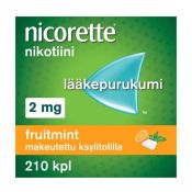 Nicorette Fruitmint 2 mg lääkepurukumi 210 läpipainopakkaus
