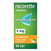 Nicorette Fruitmint 2 mg lääkepurukumi 30 läpipainopakkaus