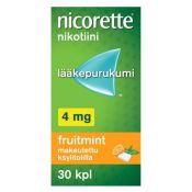 Nicorette Fruitmint 4 mg lääkepurukumi 30 läpipainopakkaus