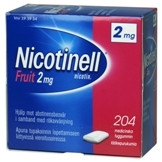 Nicotinell Fruit 2 mg lääkepurukumi 204 läpipainopakkaus