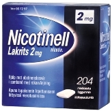 Nicotinell Lakrits 2 mg lääkepurukumi 204 läpipainopakkaus