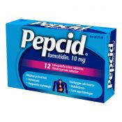Pepcid 10 mg tabletti, kalvopäällysteinen 12 läpipainopakkaus