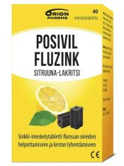 Posivil Fluzink Sitruuna-Lakritsi 40 tabl.