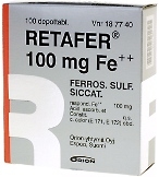 Retafer 100 mg Fe++ depottabletti 100 läpipainopakkaus