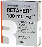 Retafer 100 mg Fe++ depottabletti 100 läpipainopakkaus