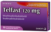Telfast 120 mg tabletti, kalvopäällysteinen 10 läpipainopakkaus