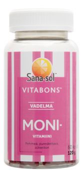  Sana-Sol Vitabons Vadelma Monivitamiini 60 kpl