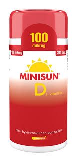 Löytö! Parasta ennen 28.08.25 Minisun D-vitamiini 100 mikrog 200 tabl