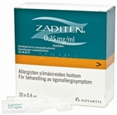 Zaditen 0,25 mg/ml silmätipat 20 kertakäyttöpipettiä